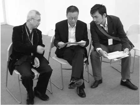 左至右:靳埭强、王受之、李昊宇